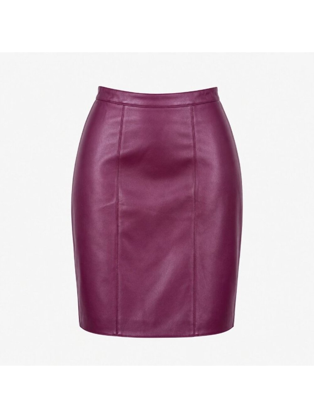 Magenta Faux Leather Pencil Skirt Size L Fitted Retro 90s City Chic Womenswear